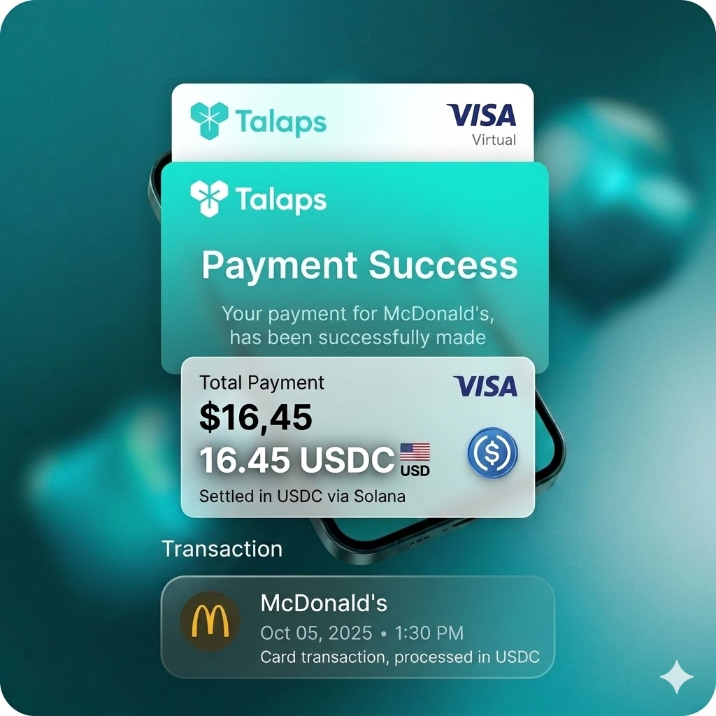 Talaps pay with crypto payment success flow